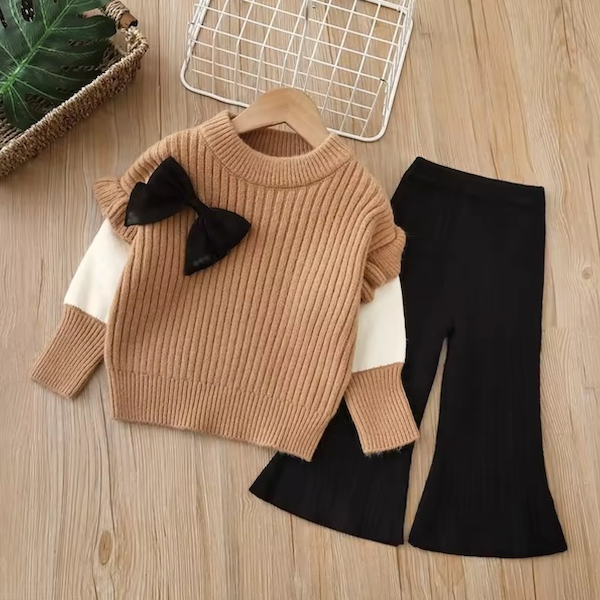 BIMBA - Completo Maglione + Pantalone Zampetta Caldo e Morbido