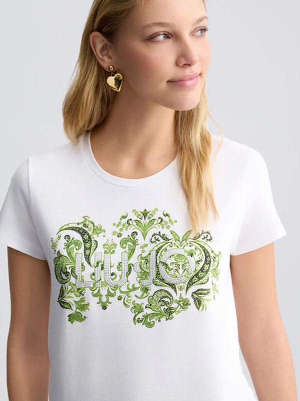 SOLO TG. S LiuJo T-shirt con stampa floreale - WA5240JS923 - Bianca - New