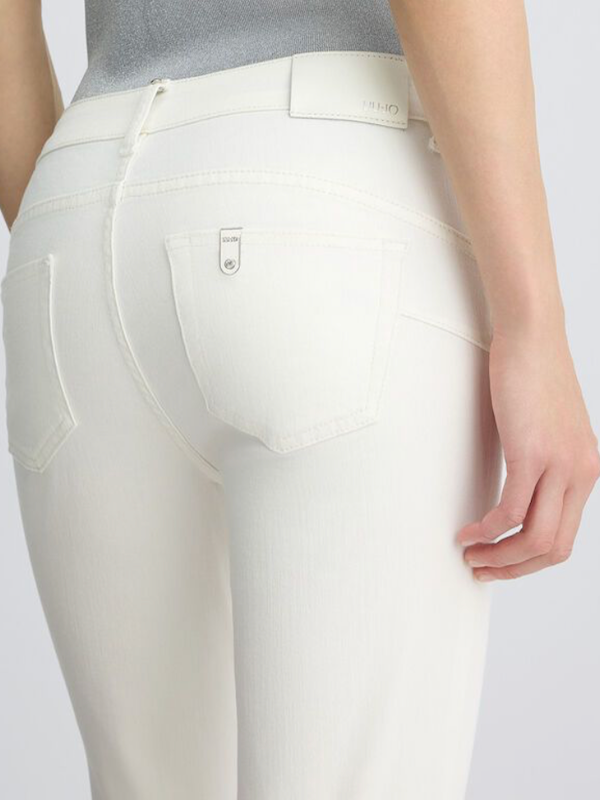 SOLO TG 32 LiuJo Jeans Ua5006 T2594 - Vita Regolare Panna Ricamo Brillantini - New