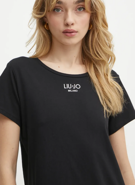 SOLO Tg. S e M - LiuJo - T-shirt in cotone con logo LIUJO - TA5170 JS923 - NERA - New
