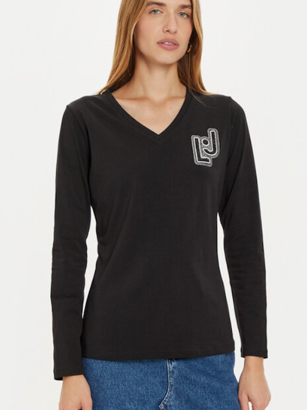 SOLO TG. S - LiuJo T-shirt con stampa - TF4211 JS088 - Nera con Logo