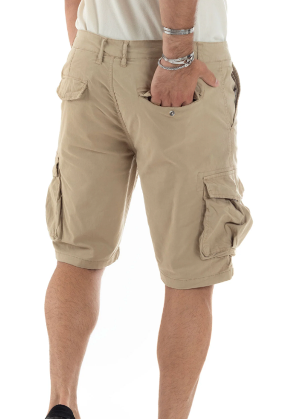 SOLO TG 44, 46 - 40Weft - Bermuda Uomo - Mod. NICK TASCONATO - Col. Beige