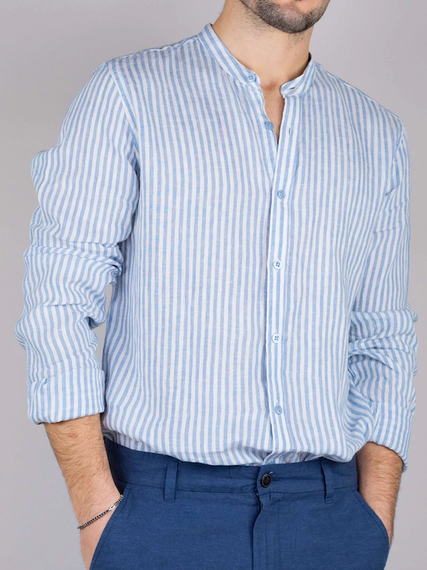 Gianni Lupo - Camicia Lino Coreana - Col. Sky GL7782S