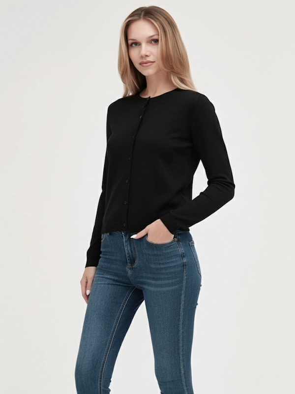 Maglia Cardigan Basico Fin.12 - GRIFFAI - Col. Nero