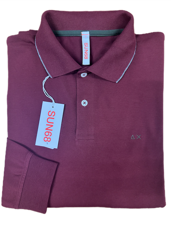 SOLO TG. S - SUN68 Polo - Polo Manica Lunga in Cotone