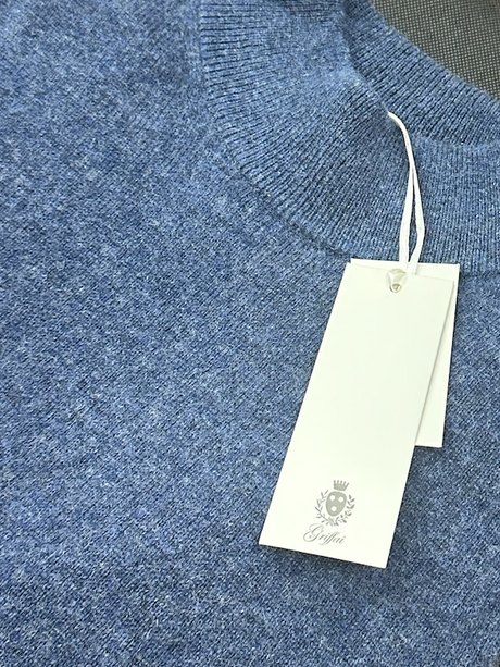 Maglia Lupetto - Griffai CASHMERE Fin.12 - Col. Blu Melange UGF3552