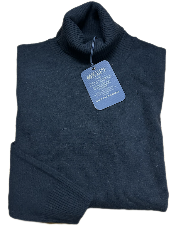 SOLO TG. S - Maglia Colloalto - 40WEFT Invernale - 80%LANA - Nero