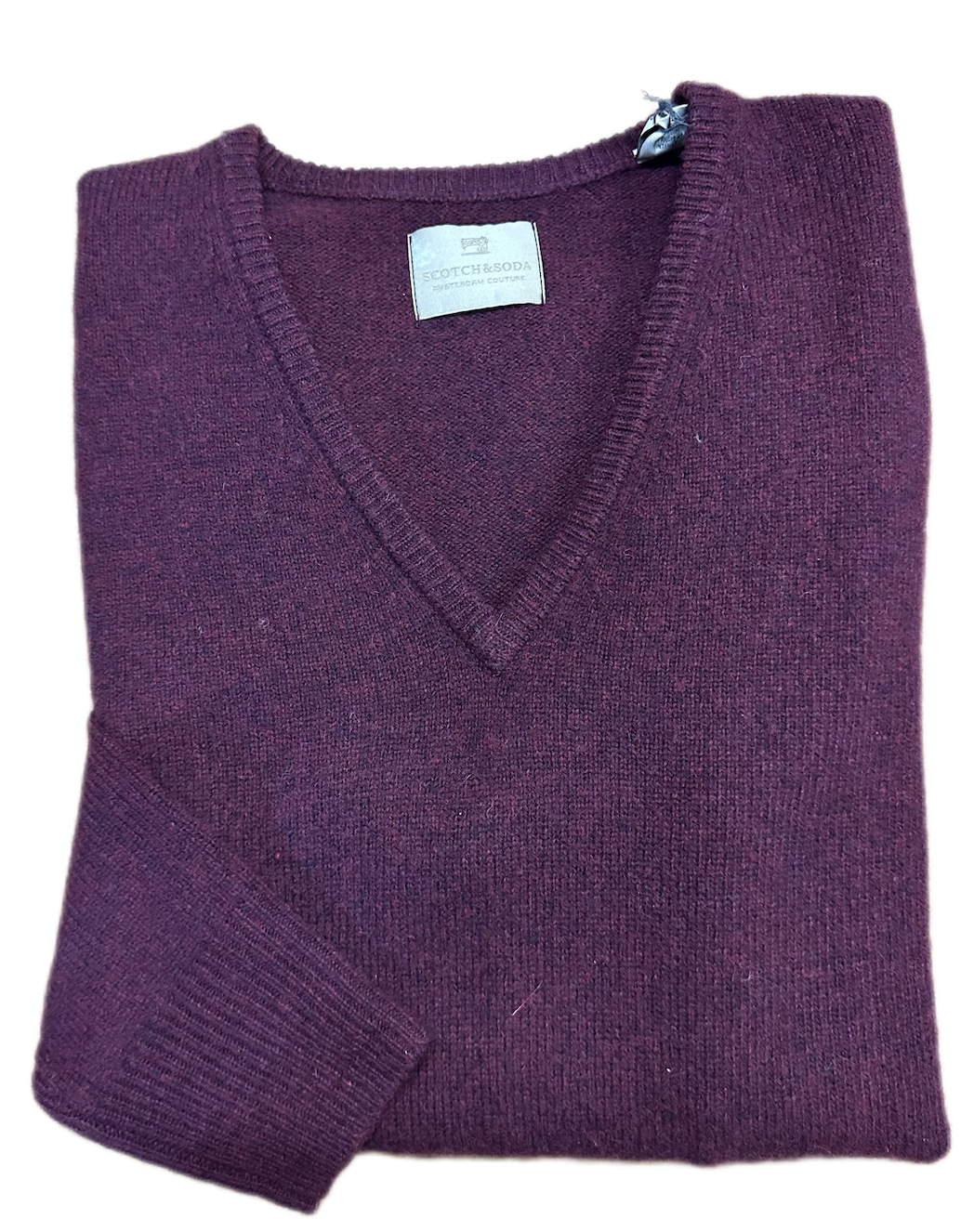 SOLO TG. S - Maglia Scollo V - SCOTH & SODA Invernale - 100% Lana BORDEAUX