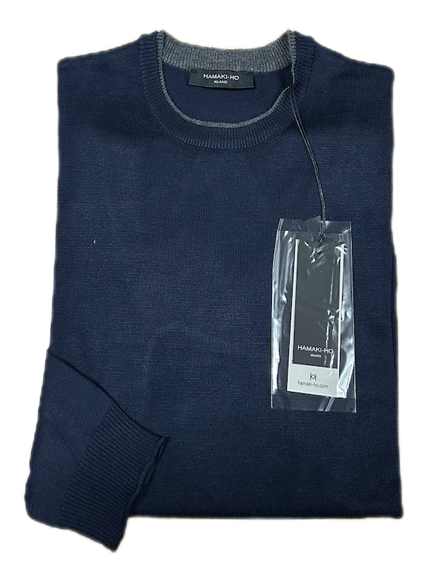 NEW - Maglia Girocollo Doppio Bordo - HAMAKI-HO - Blu