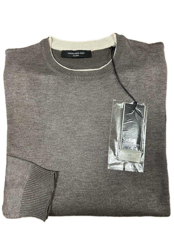 NEW - Maglia Girocollo Doppio Bordo - HAMAKI-HO - Fango