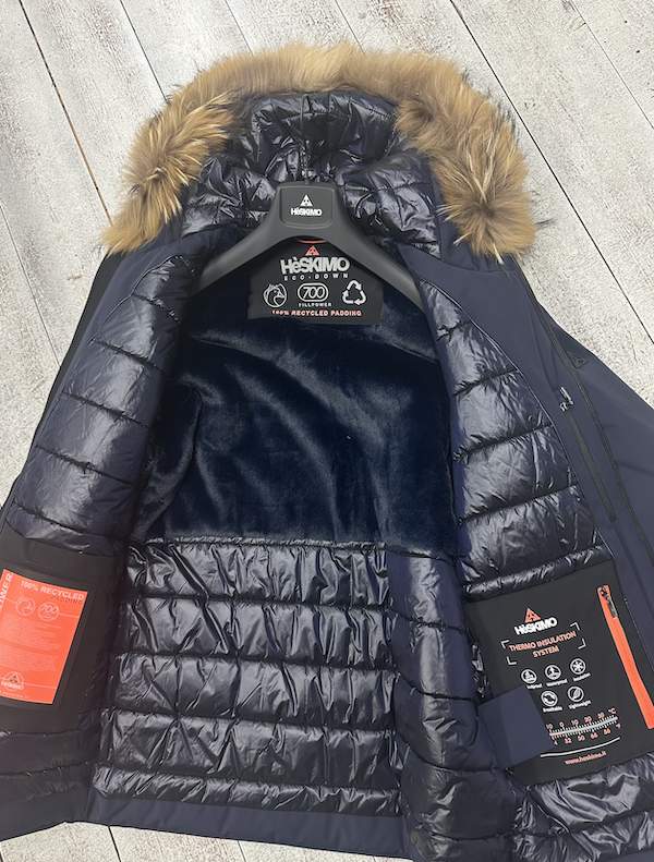 HèSKIMO Giubbotto Uomo 3/4 Parka con Orsetto interno, -15Gradi Thermo Insulation System - Blu HE9440036