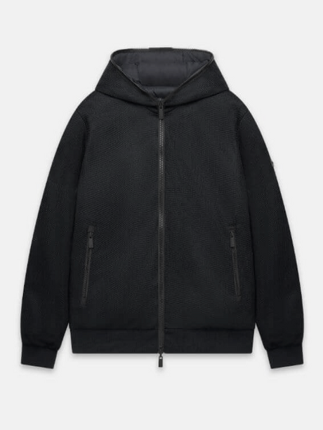 UNITY- Bomber Uomo REVERSIBILE Polar Tricotech a maglia ingegnerizzato - NERO