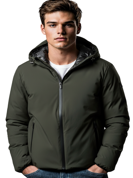HèSKIMO Giubbotto Uomo REVERSIBILE Thermo Insulation System - Col.VERDE/NERO HW944004