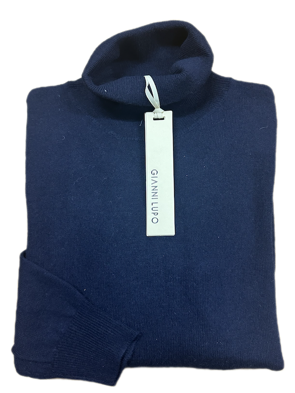 Maglia GIANNI LUPO Invernale - 70%LANA e 30%CASHMERE - BLU