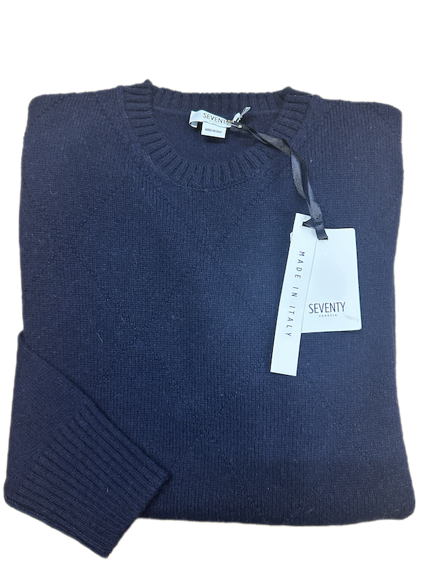 SOLO TG. S e M - Maglia SEVENTY Invernale - 80%LANA - BLU