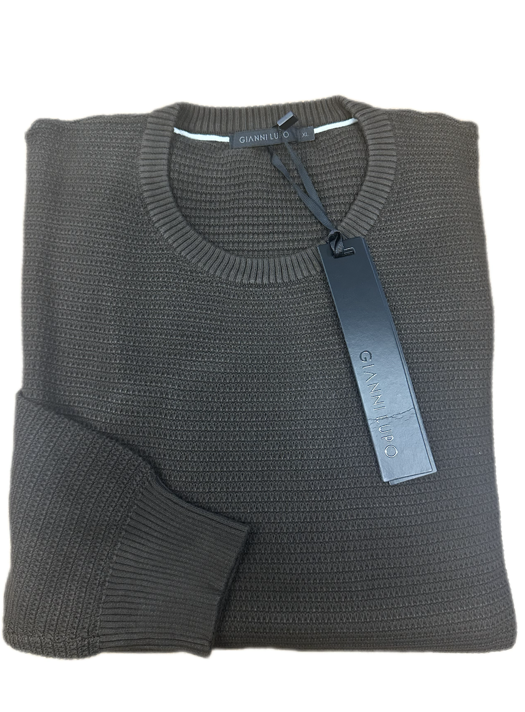 SOLO TG. XL e XXL - Maglia Girocollo Tessuto Lavorato - GIANNI LUPO - Col. Testa di Moro