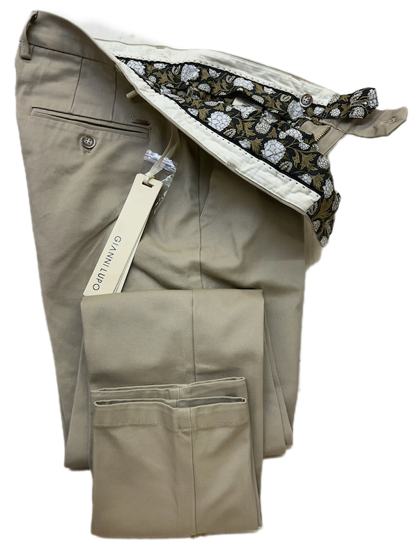 GIANNI LUPO Pantalone in Cotone Invernale - Slim Fit - Beige