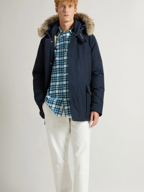SOLO TG. XXL - WOOLRICH Arctic Anorak Parka in Ramar Cloth Woolrich - Colore BLU