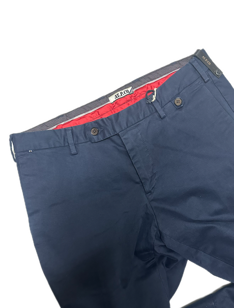 SOLO TG. 48 - AT.P.CO Pantalone in Cotone - Slim Fit - BLU
