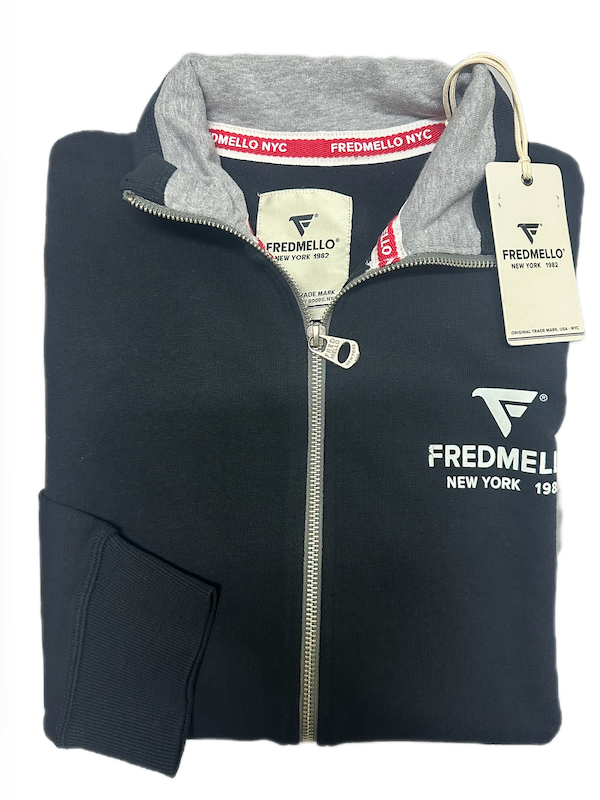 SOLO TG. XL - Giacca Tuta Garzata con Zip e Tasche - FRED MELLO - Nera