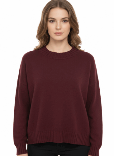 Maglia Over Costine Fin.7 - GRIFFAI DGF5580 - Col. Bordeaux Melanzana