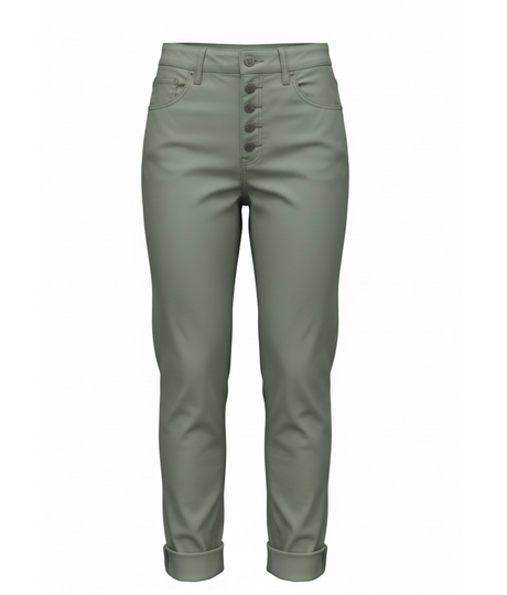 DONDUP Donna con Bottoni Gioiello , Tessuto Leggero colore Verde Chiaro