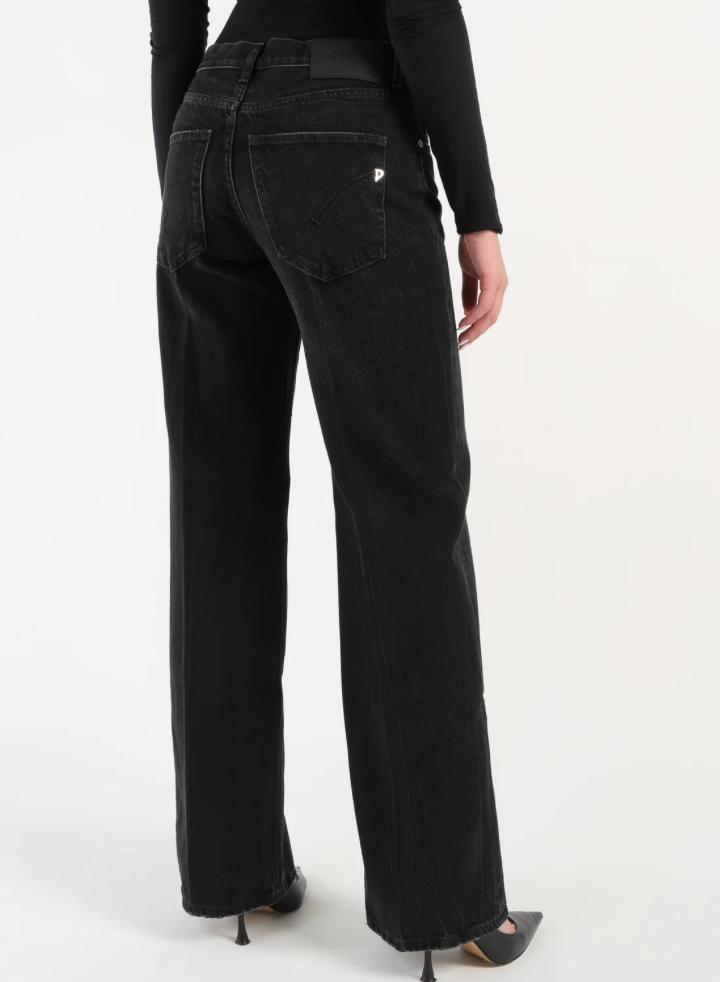 SOLOTG. 25-26-27 , DONDUP Jeans Donna Palazzo con Bottoni Gioiello - ART. DP427B Mod. Jacklyn
