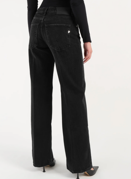 SOLOTG. 25-26-27 , DONDUP Jeans Donna Palazzo con Bottoni Gioiello - ART. DP427B Mod. Jacklyn