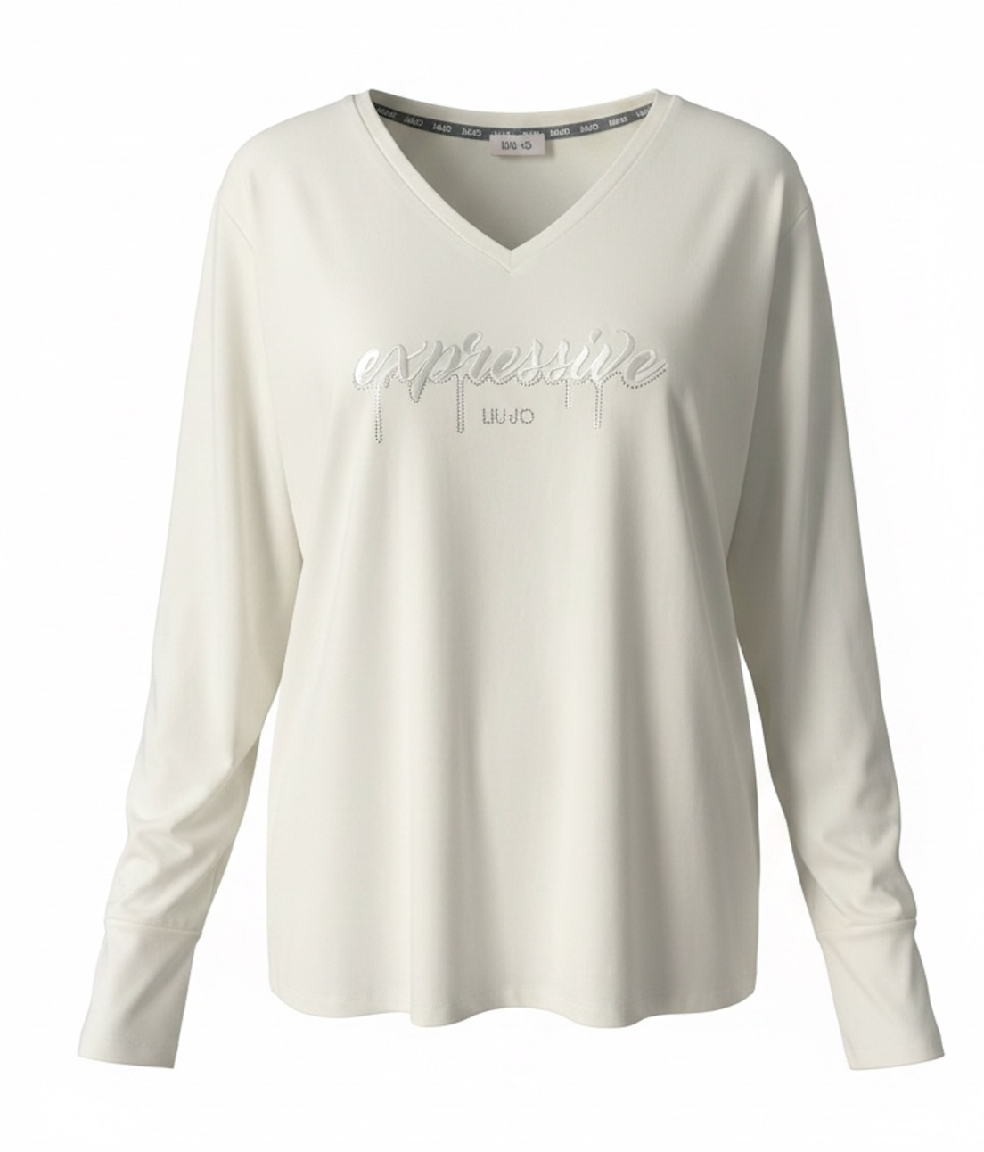 SOLO Tg. XL - LiuJo - T-shirt in cotone con logo LIUJO - TA5169 - Bianco