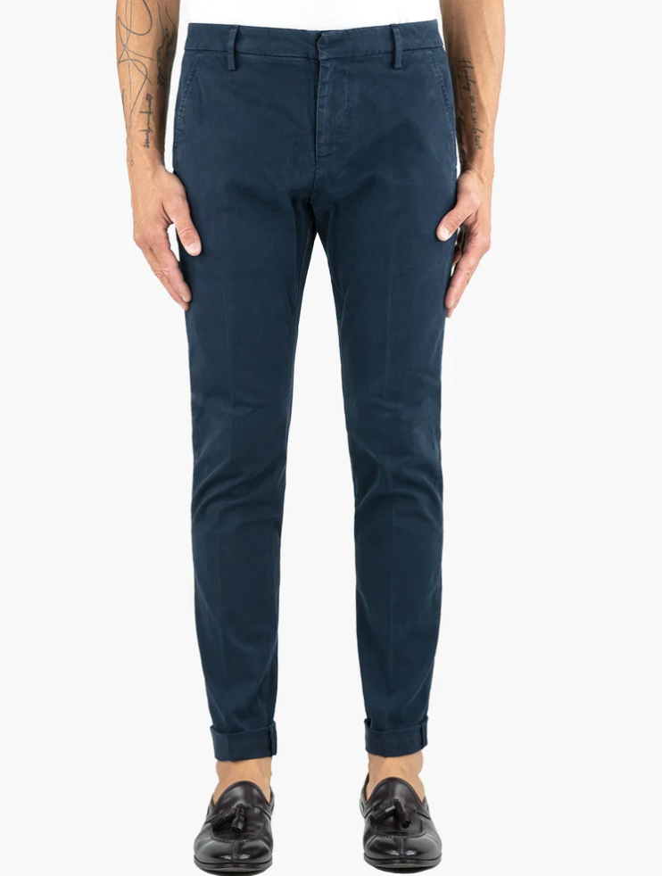 SOLO TG. 30-31 - DonDup Pantalone leggero Uomo - Cotone Estivo BLU