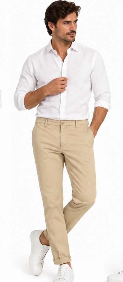 SOLO TG. 46-50-54 , AT.P.CO  Pantalone in Cotone - Slim Fit - Kaki A301SASA45TC941
