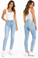 SOLO TG. 24,25,27 LiuJo Jeans UA5159 DS800 - Vita Regolare Monroe con Logo LJ - New