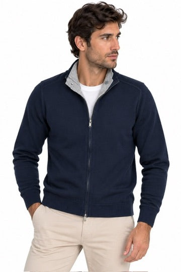 Maglia Invernale Cardigan Doppio con Full Zip - GRIFFAI - Col.Blu UGF4015