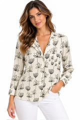 SOLO TG. 40-42-46 - ALESSIA SANTI - Camicia Fantasia 100%Viscosa  Made in Italy