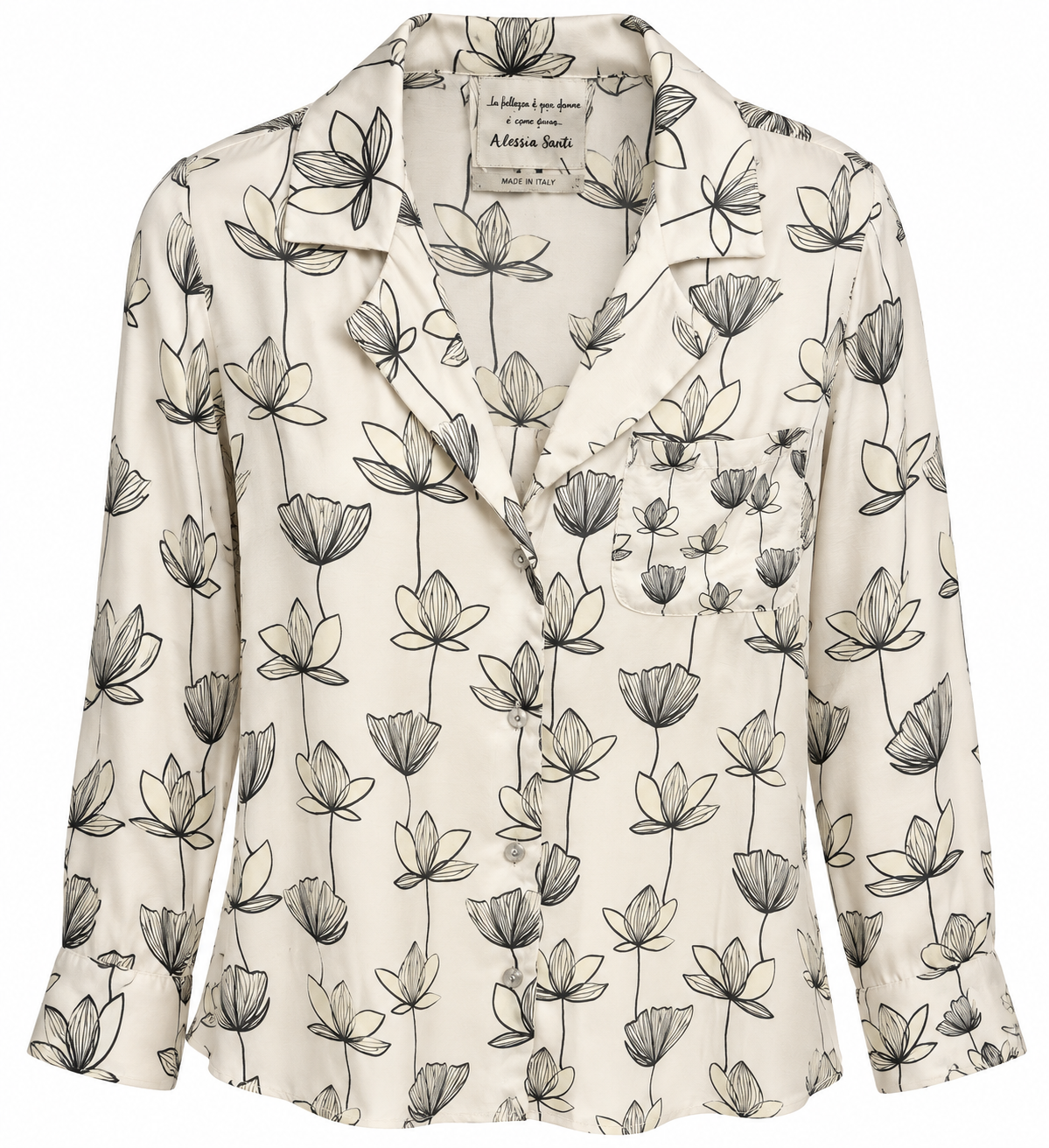 SOLO TG. 40-42-46 - ALESSIA SANTI - Camicia Fantasia 100%Viscosa  Made in Italy