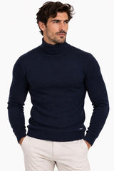 Maglia Collo Alto CASHEMERE + LANA  - GIANNI LUPO - Col. Blu