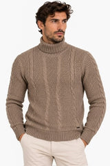 Maglione Collo Alto Tessuto INVERNALE TRECCIA - GIANNI LUPO - Col. MUD - BW793