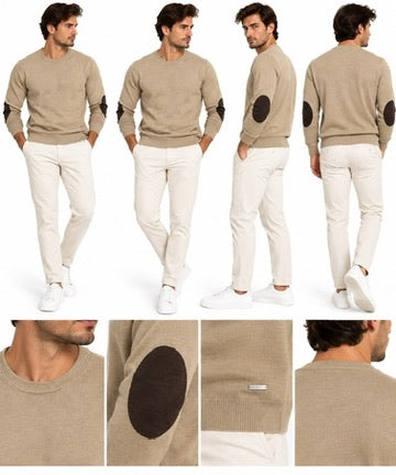Maglia Invernale con Toppa - GIANNI LUPO - Col. Camel Beige - GL35248