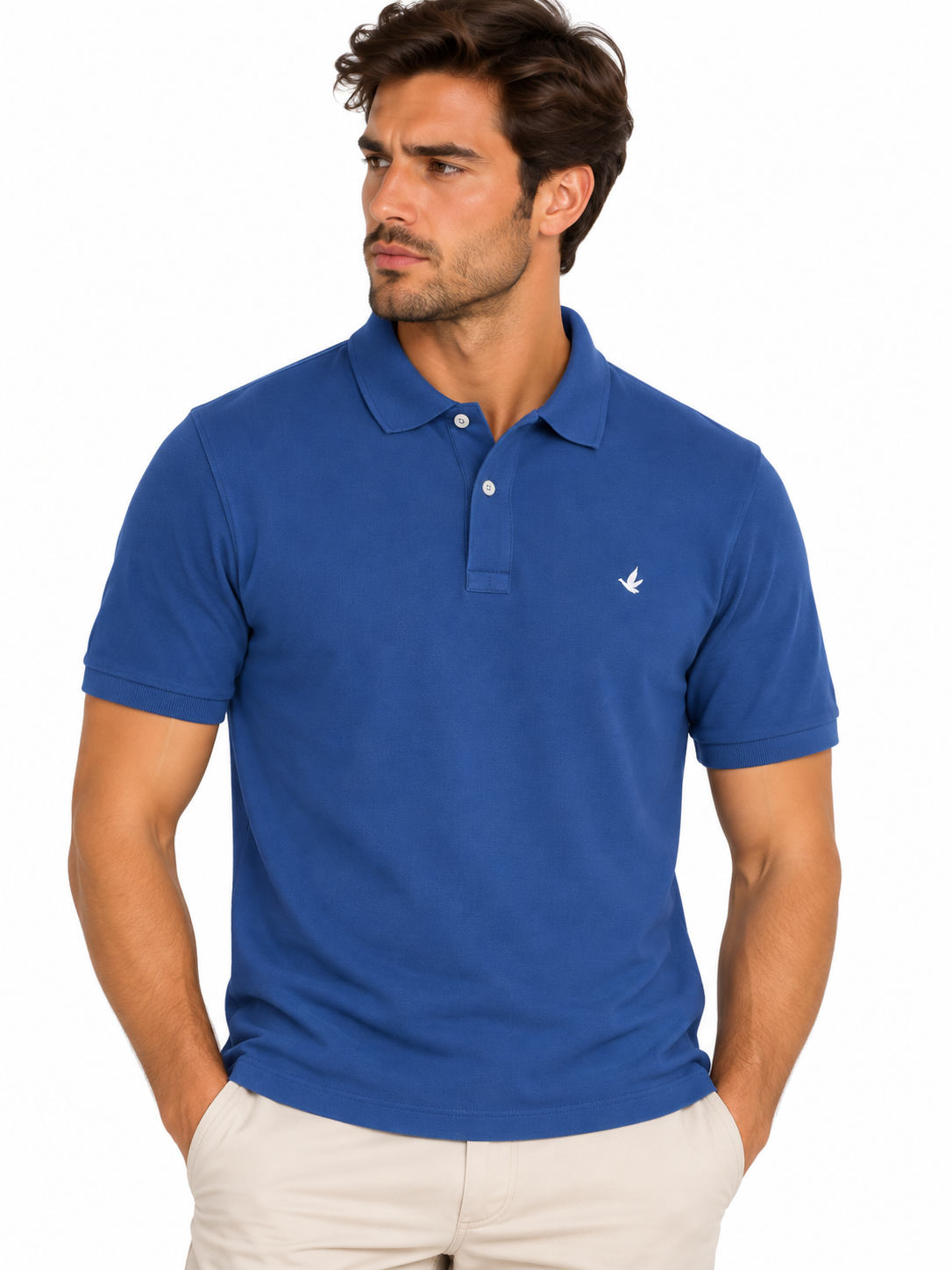 Brooksfield  Polo in Jersey di Cotone - Col. AZULEJO
