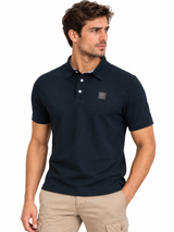 Blauer Polo in Jersey di Cotone - Blue