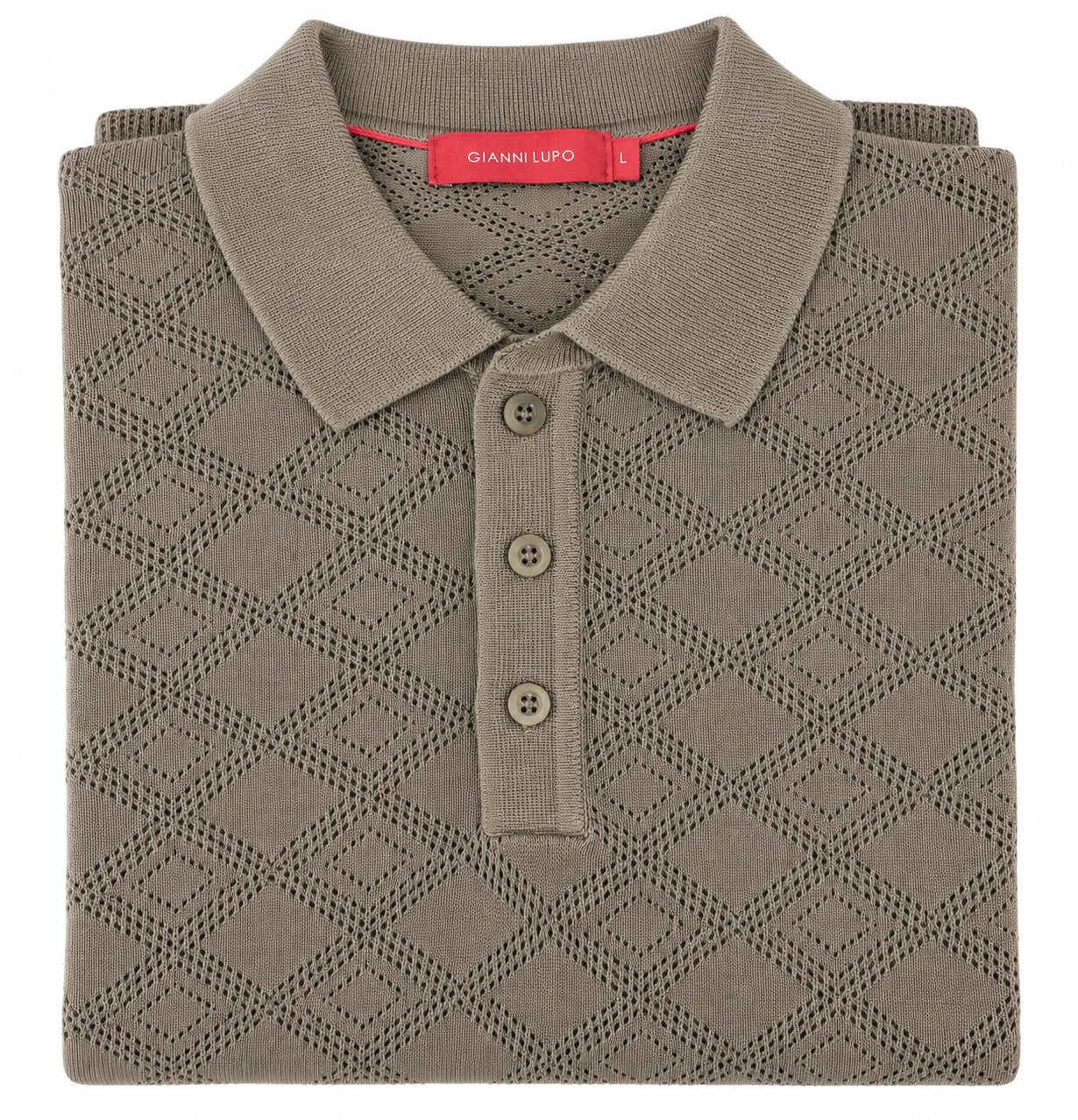 Maglia Polo Lavorata - GIANNI LUPO - Col. Tobacco - GL35328