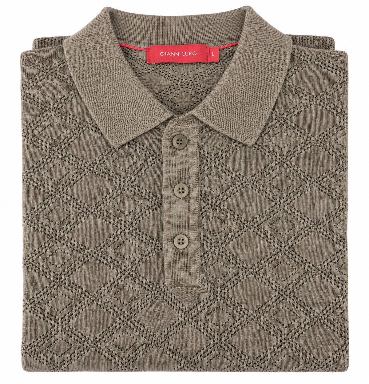 Maglia Polo Lavorata - GIANNI LUPO - Col. Tobacco - GL35328