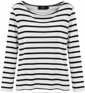SOLO TG. S - SEVENTY - T-shirt Maglia Fantasia Manica Lunga - Nero e Bianca