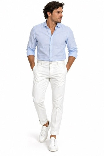 SOLO TG. 46 e 48 , AT.P.CO  Pantalone in Cotone - Slim Fit - Bianco A261SASA45TC506