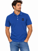 Blauer Polo in Jersey di Cotone - Bluette