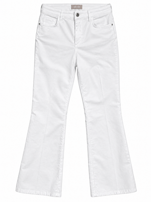 PANTALONE LIUJO in Velluto Bottom Up Princesse Vita Alta - WF4321T4590 - Bianco