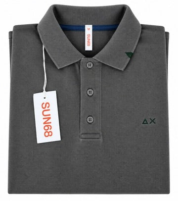 SOLO TG. S - SUN68 Polo - Polo Manica Lunga in Cotone
