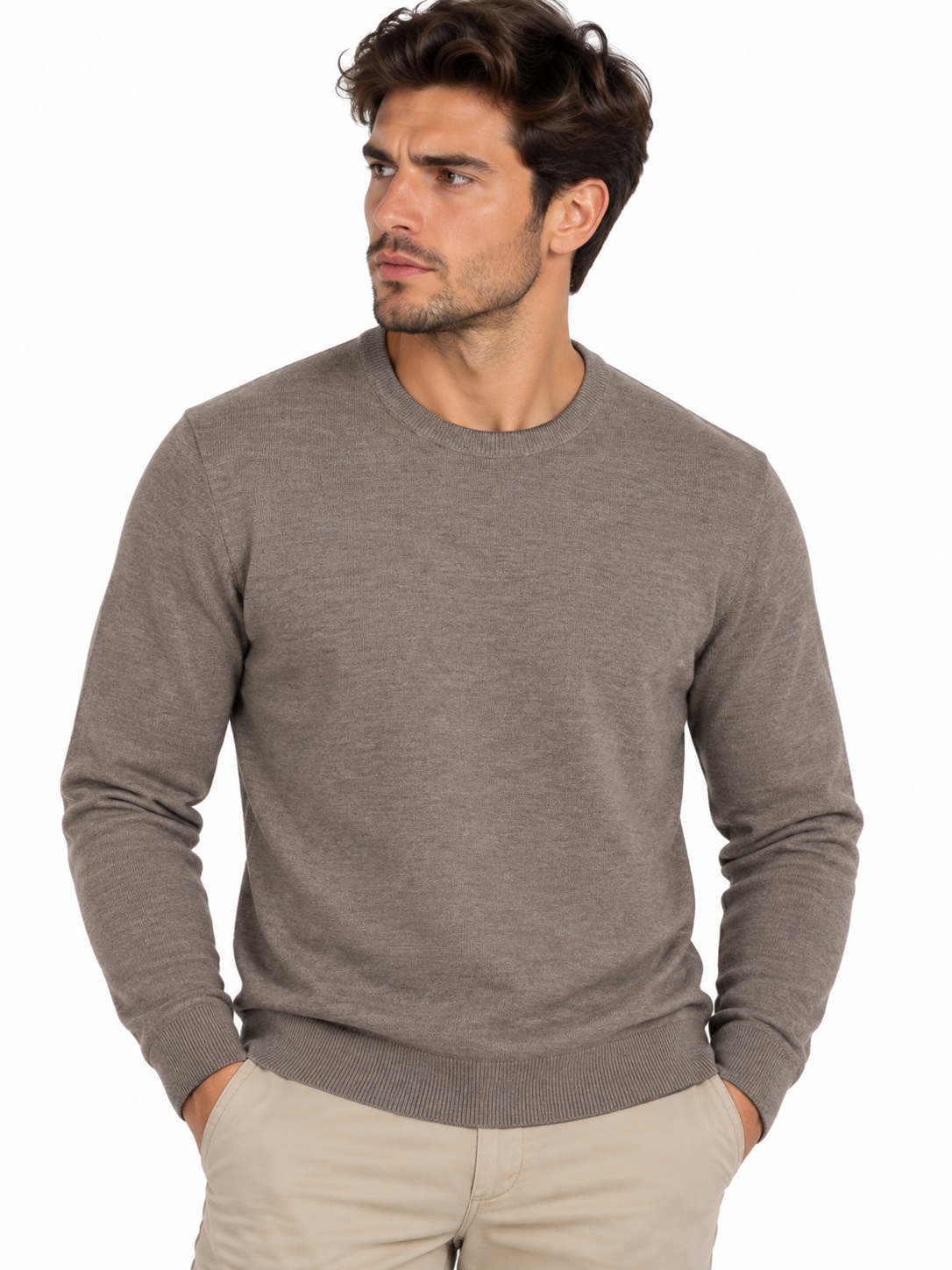 NEW - Maglia Girocollo Doppio Bordo - HAMAKI-HO - Fango