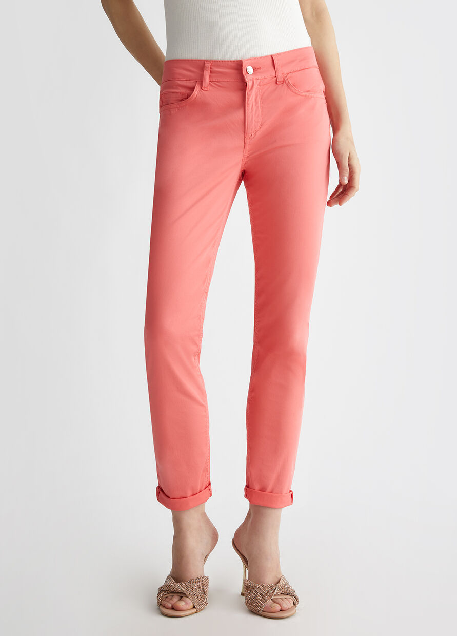 SOLO TG.29 - LiuJo - Pantaloni cropped bottom up - MA4272 T4810 - New Rosa Salmone