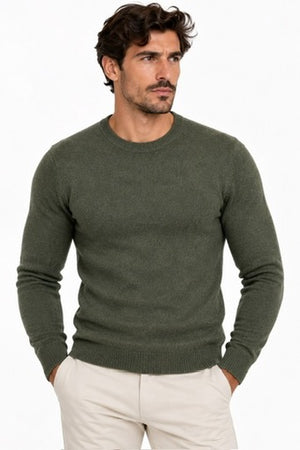 Maglia Girocollo Tessuto Ciniglia Invernale - GIANNI LUPO - Col. Verde